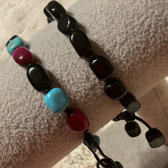 Jewelry - Adjustable Set of Two Gemstone Bracelets